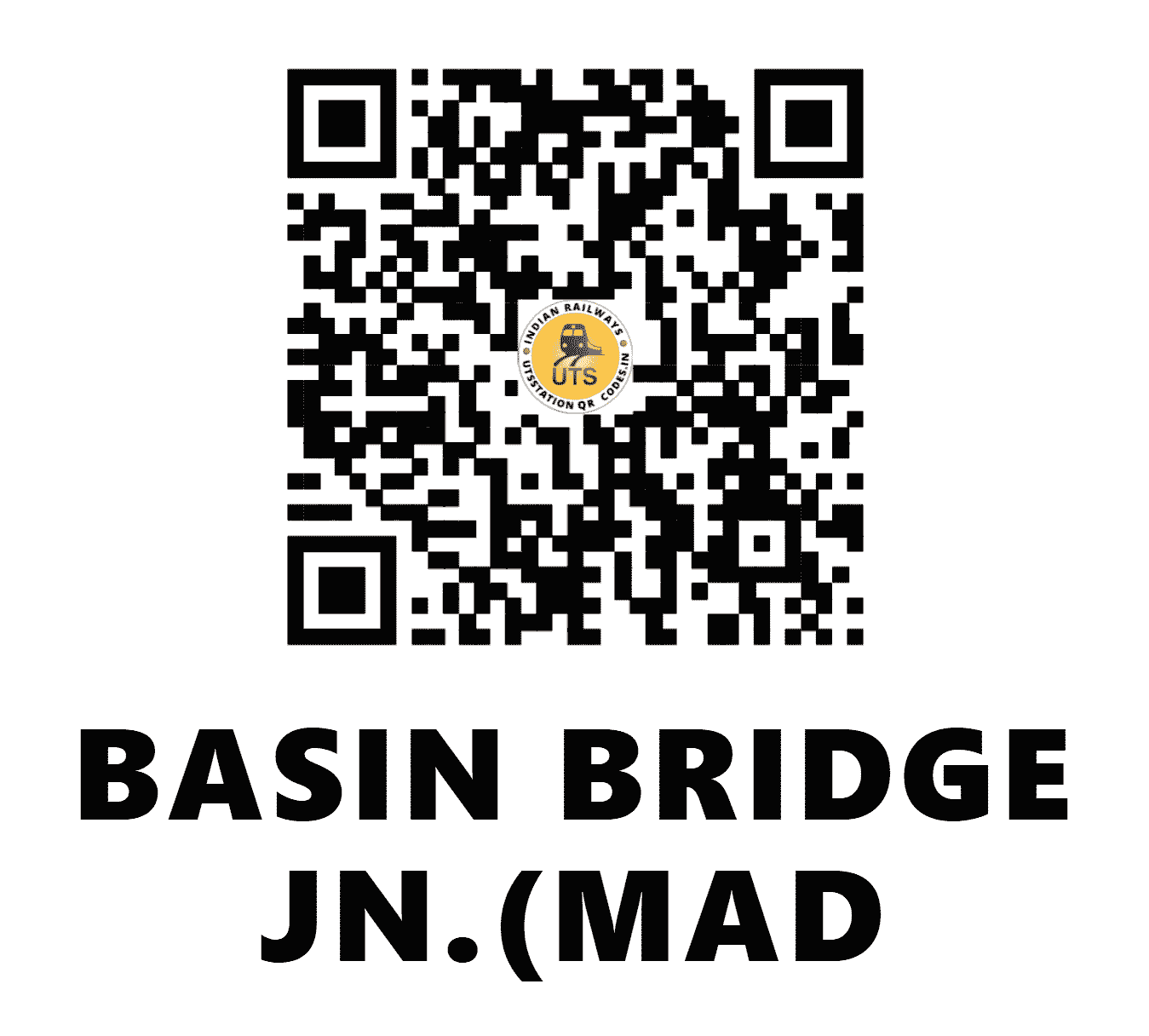 UTS QR Code for BASIN BRIDGE JN.(MAD - BBQ - SR (TAMIL NADU)